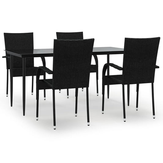 Garden Dining Set | Black | Poly Rattan | Standard | Foldable