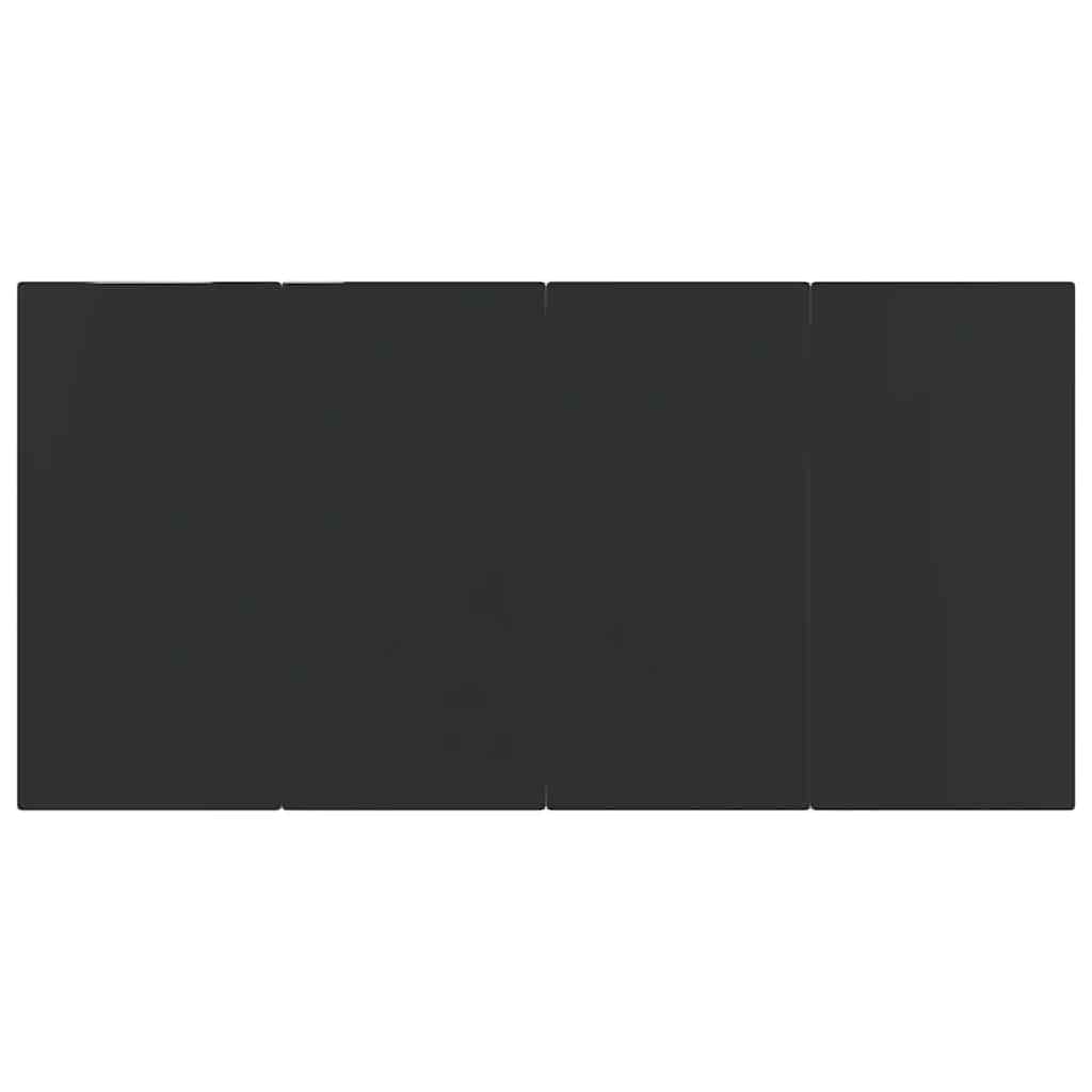 7 Piece Garden Dining Set Black Poly Rattan