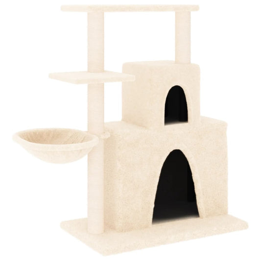 Cat Tree with Sisal Scratching Posts Cream 83 cm