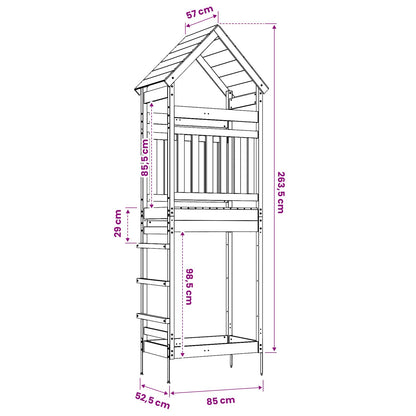 Outdoor Play Tower Natural 53 x 85 x 264 cm Solid Douglas Wood