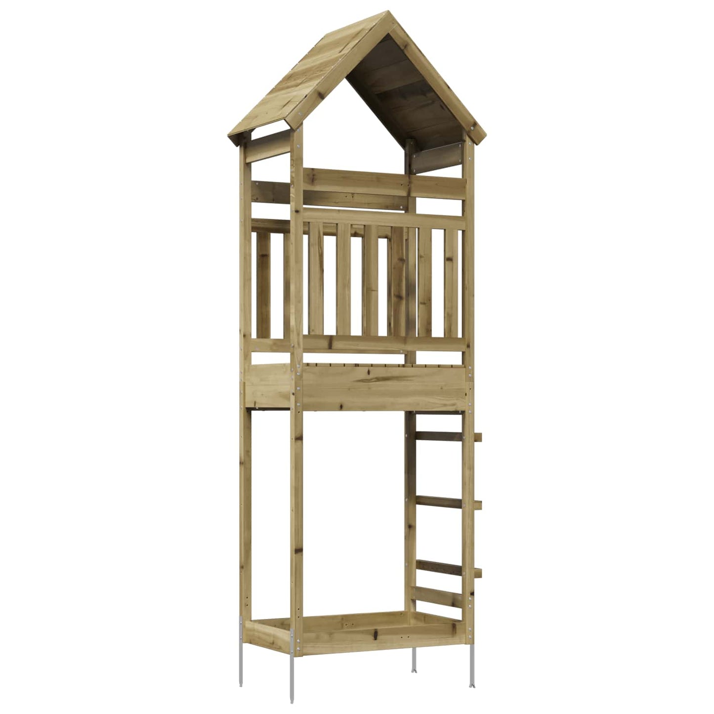 Outdoor Play Tower Natural Solid Impregnated Pinewood