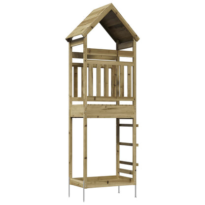 Outdoor Play Tower Natural Solid Impregnated Pinewood