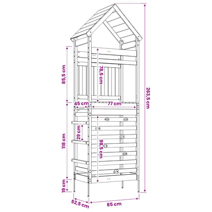 Outdoor Play Tower Natural 53 x 85 x 264 cm Solid Douglas Wood