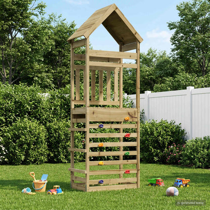 Outdoor Play Tower Natural Solid Impregnated Pinewood