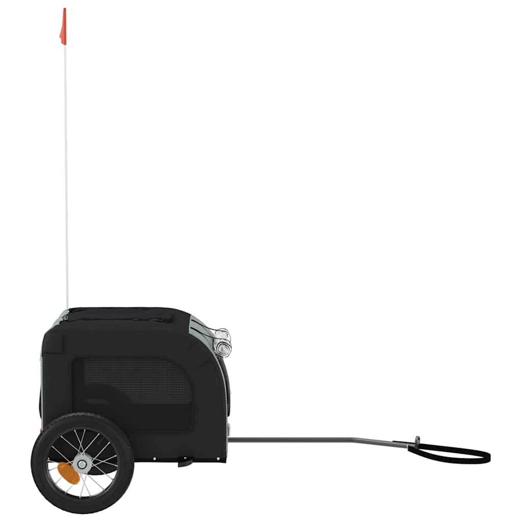Pet Bike Trailer Grey and Black Oxford Fabric and Iron