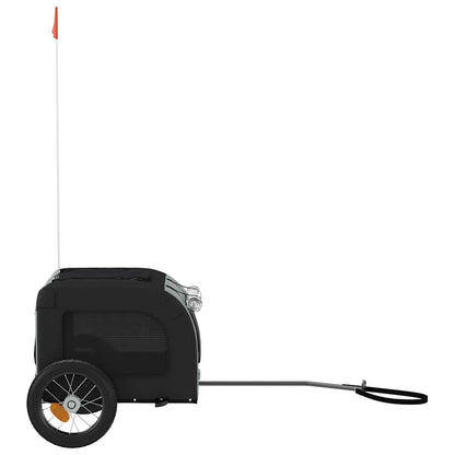 Pet Bike Trailer Grey and Black Oxford Fabric and Iron