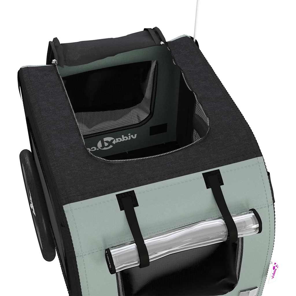 Pet Bike Trailer Grey and Black Oxford Fabric and Iron