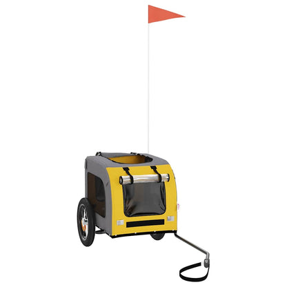 Pet Bike Trailer Yellow and Grey Oxford Fabric and Iron