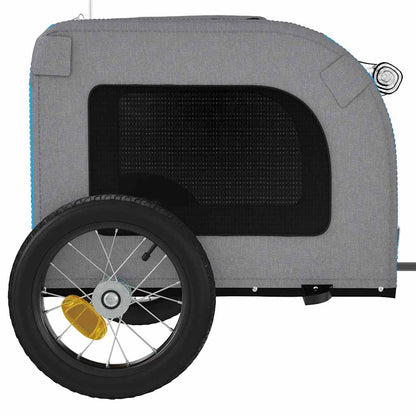 Pet Bike Trailer Blue and Grey Oxford Fabric and Iron
