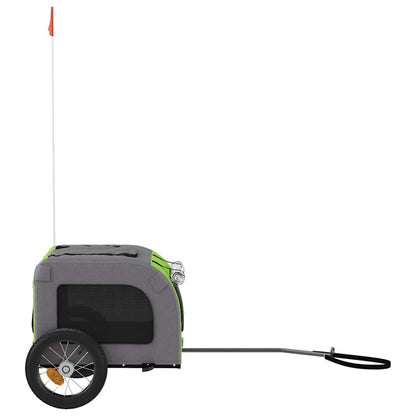 Pet Bike Trailer Green and Grey Oxford Fabric and Iron