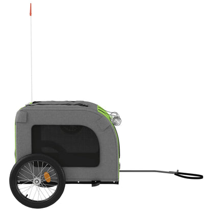 Pet Bike Trailer Green and Grey Oxford Fabric and Iron