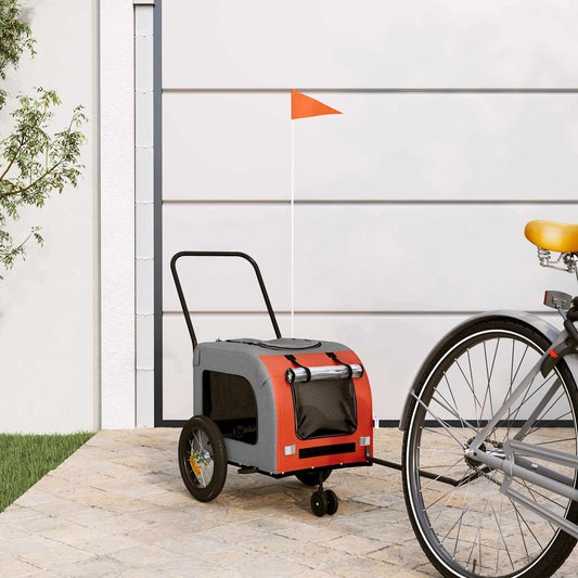 Pet Bike Trailer Orange and Grey 54.5 x 120 x 161 cm