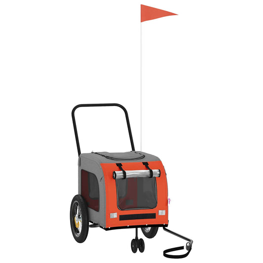 Pet Bike Trailer Orange and Grey 54.5 x 120 x 161 cm