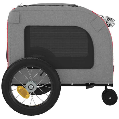 Pet Bike Trailer with Storage Red and grey 125 x 53 x 54 cm
