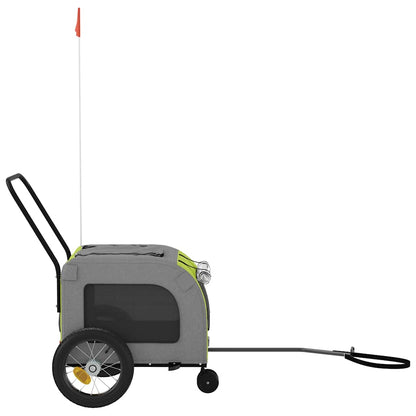 Pet Bike Trailer with Storage Green and grey 125 x 53 x 54 cm