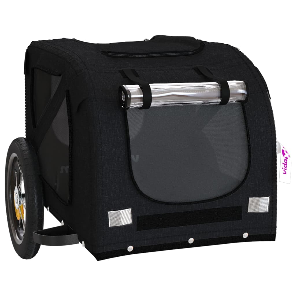 Pet Bike Trailer Black Oxford Fabric and Iron