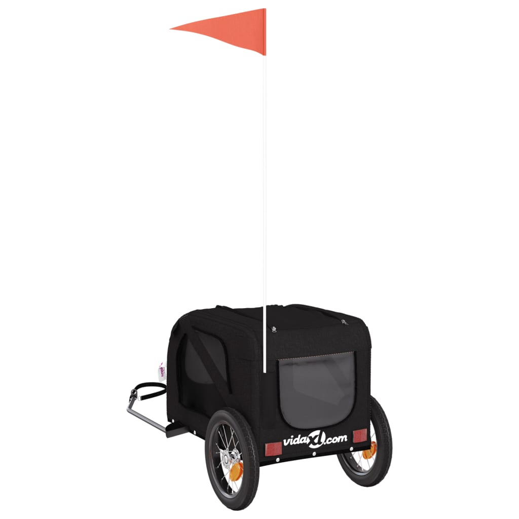 Pet Bike Trailer Black Oxford Fabric and Iron