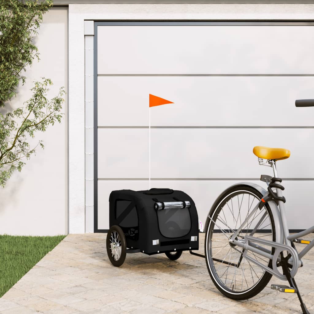 Pet Bike Trailer Black Oxford Fabric and Iron
