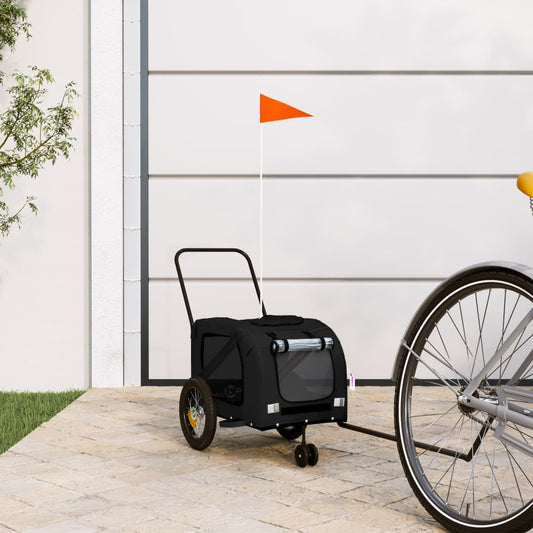 Pet Bike Trailer Black Oxford Fabric and Iron