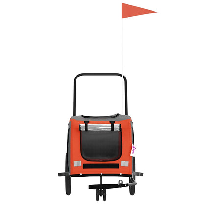 Pet Bike Trailer Orange and Grey Oxford Fabric and Iron