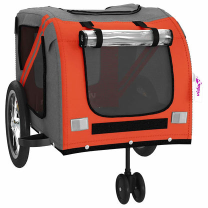 Pet Bike Trailer Orange and Grey Oxford Fabric and Iron