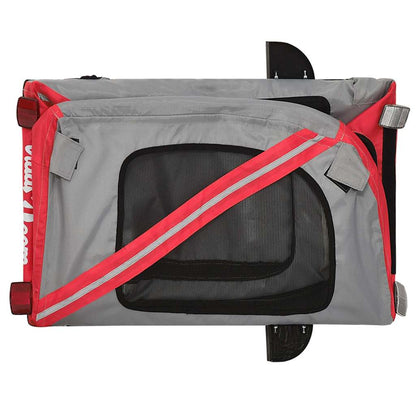 Pet Bike Trailer Red and Grey Oxford Fabric and Iron