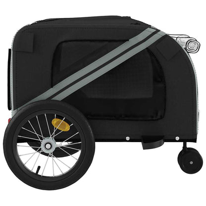 Pet Bike Trailer Grey and Black Oxford Fabric and Iron