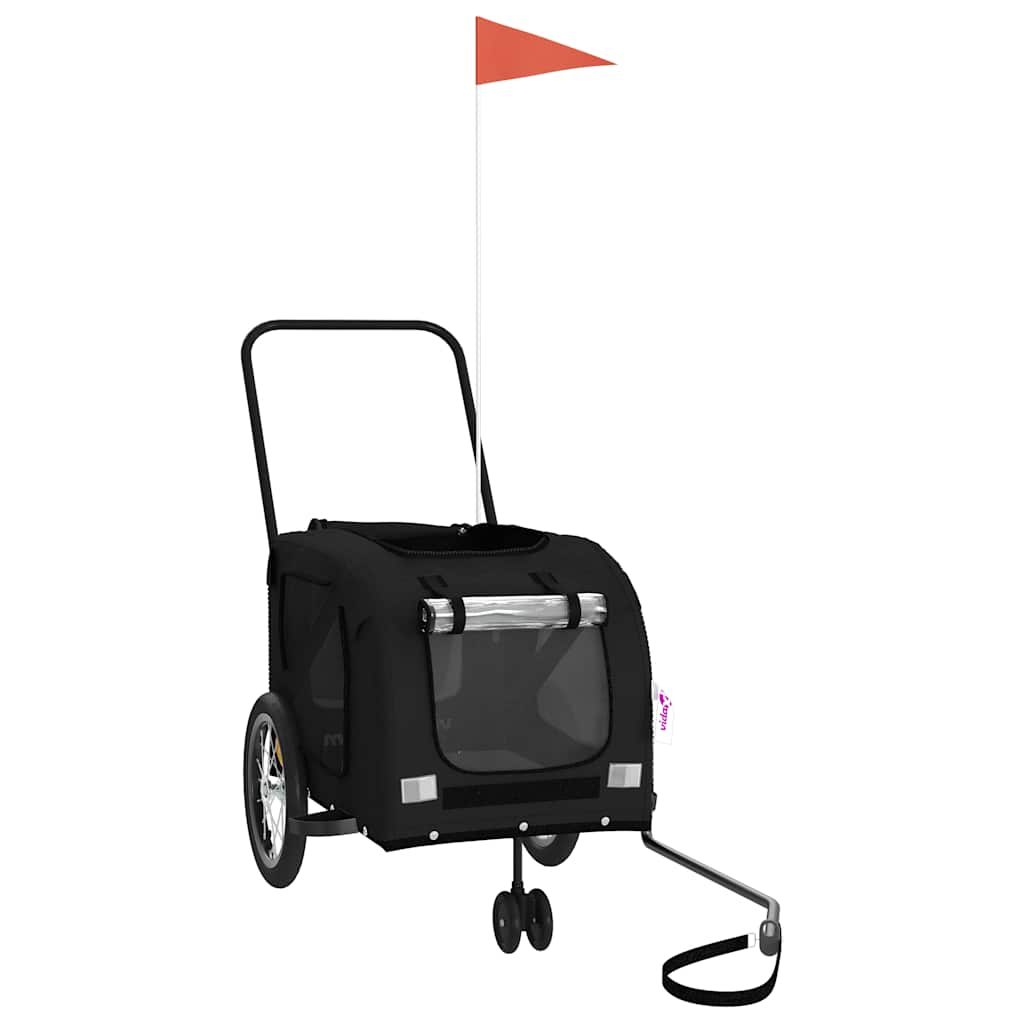 Pet Bike Trailer Black Oxford Fabric and Iron