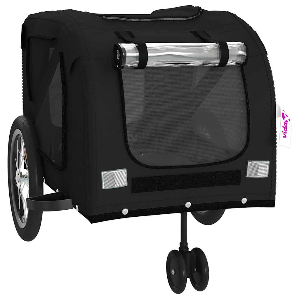 Pet Bike Trailer Black Oxford Fabric and Iron