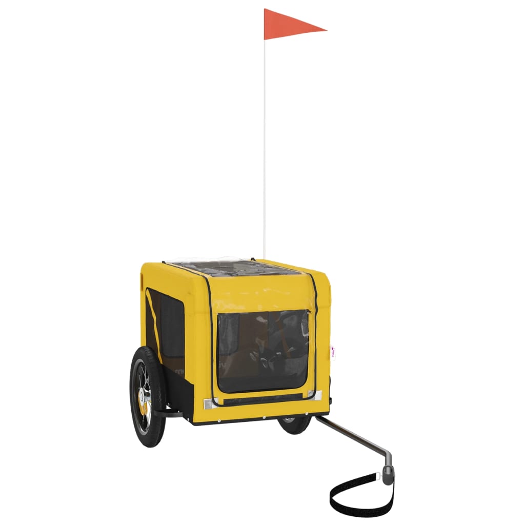Pet Bike Trailer Yellow and Black Oxford Fabric&Iron