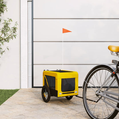 Pet Bike Trailer Yellow and Black Oxford Fabric&Iron