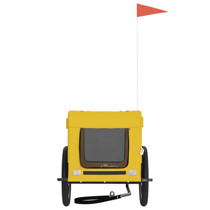 Pet Bike Trailer Yellow and Black Oxford Fabric&Iron