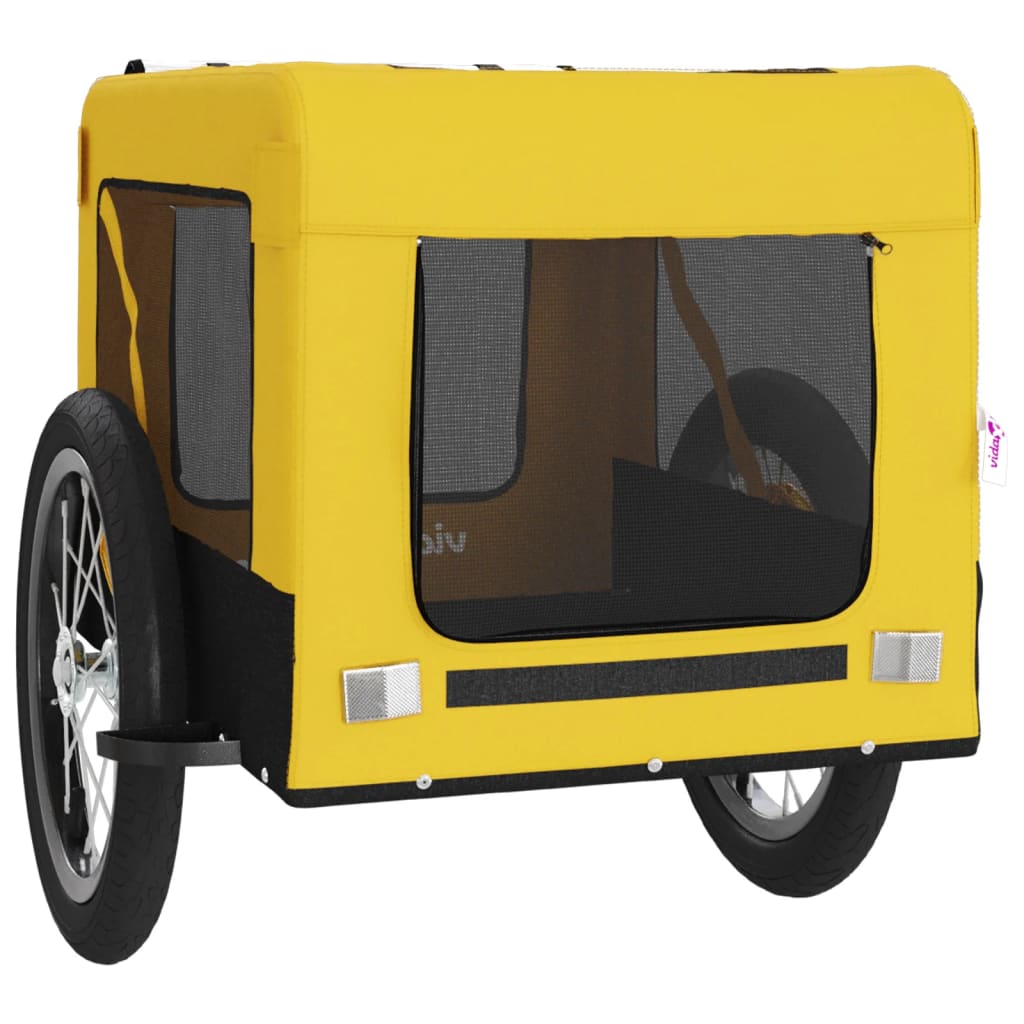 Pet Bike Trailer Yellow and Black Oxford Fabric&Iron