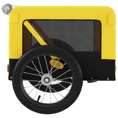 Pet Bike Trailer Yellow and Black Oxford Fabric&Iron