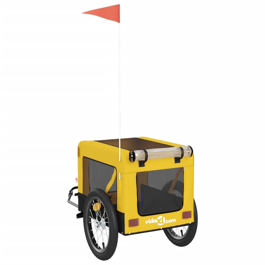 Pet Bike Trailer Yellow and Black Oxford Fabric&Iron