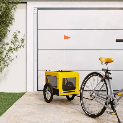 Pet Bike Trailer Yellow and Black Oxford Fabric&Iron