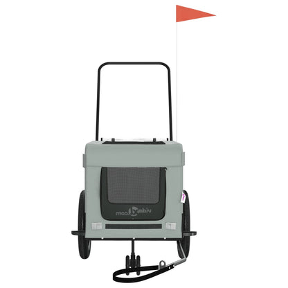 Pet Bike Trailer | Grey and Black | Oxford fabric, iron, PVC | Small
