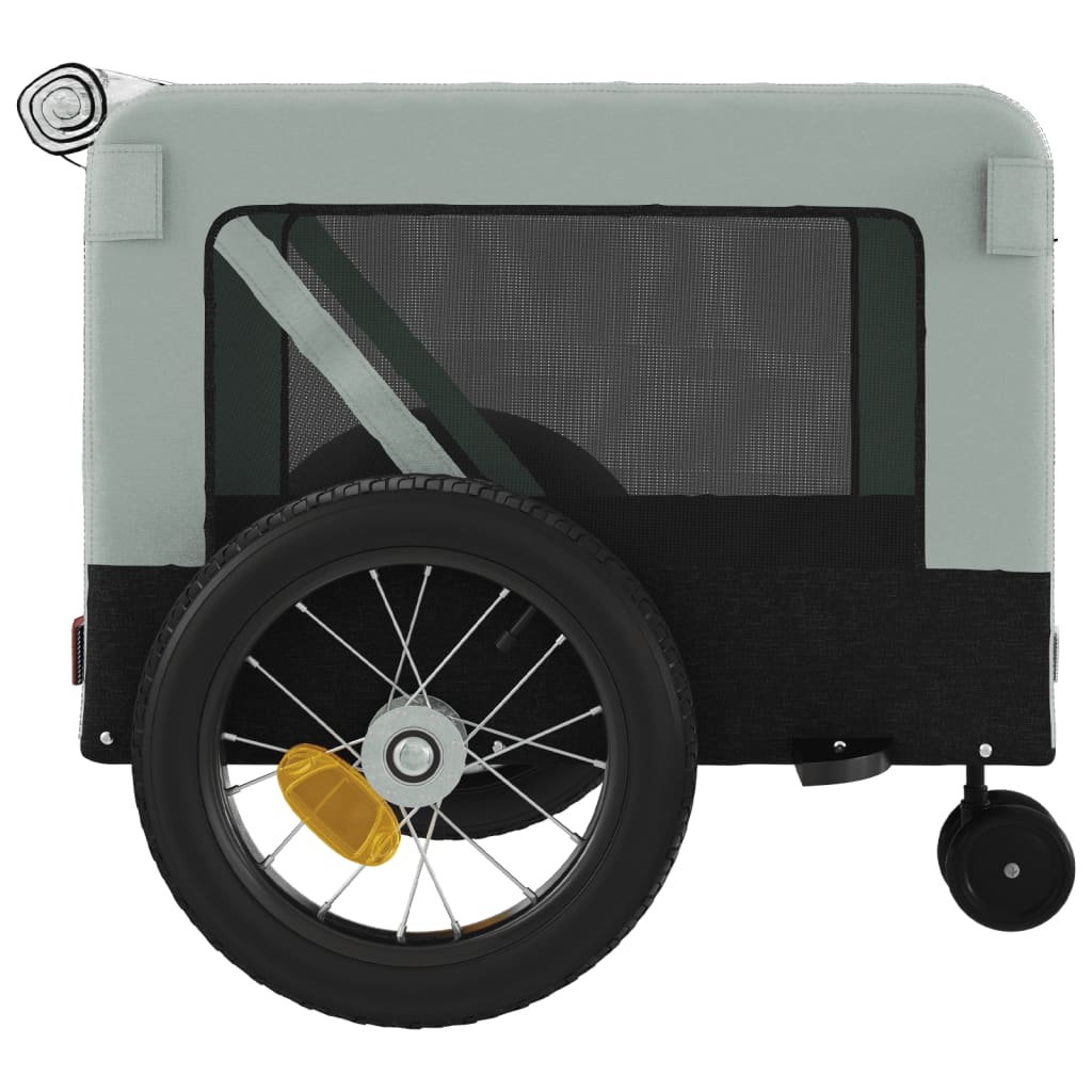 Pet Bike Trailer | Grey and Black | Oxford fabric, iron, PVC | Small