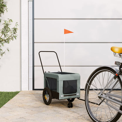 Pet Bike Trailer | Grey and Black | Oxford fabric, iron, PVC | Small