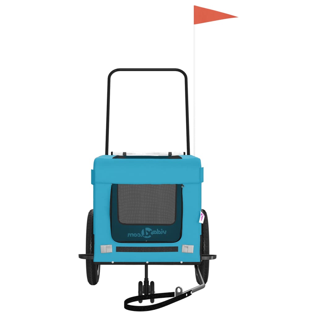 Pet Bike Trailer | Blue and Black | Iron, Oxford fabric, PVC
