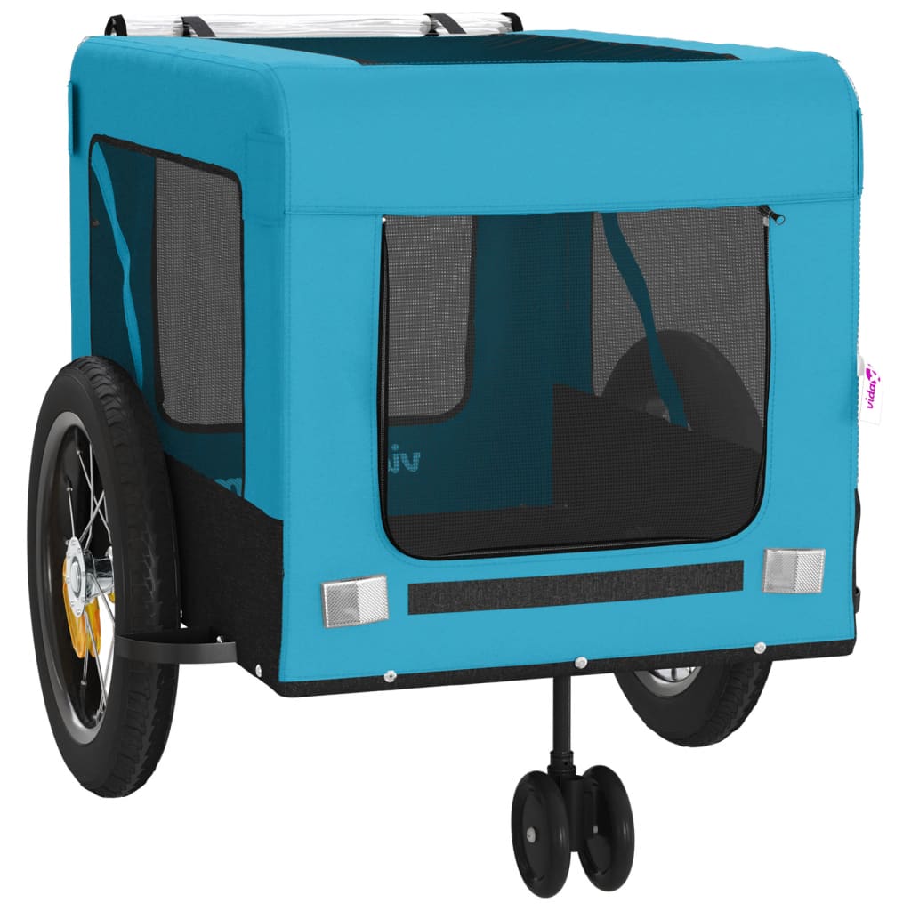 Pet Bike Trailer | Blue and Black | Iron, Oxford fabric, PVC