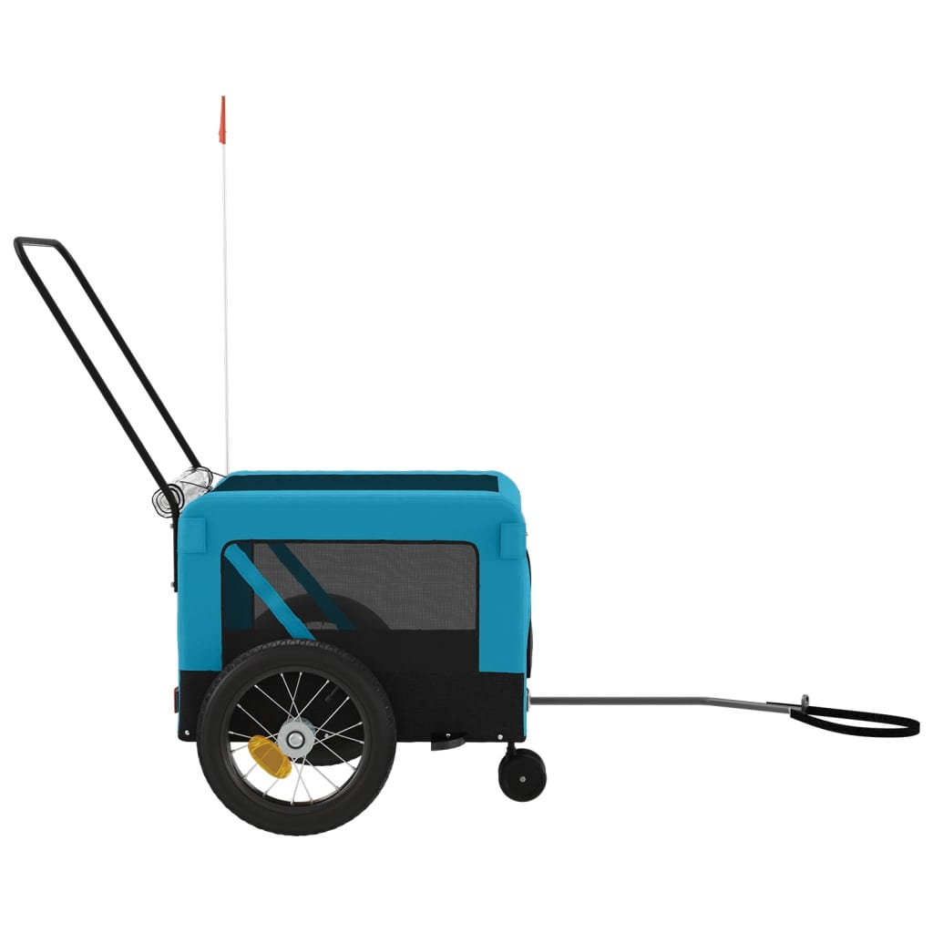 Pet Bike Trailer | Blue and Black | Iron, Oxford fabric, PVC