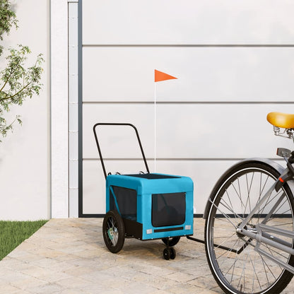 Pet Bike Trailer | Blue and Black | Iron, Oxford fabric, PVC