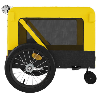 Pet Bike Trailer Yellow and Black Oxford Fabric and Iron