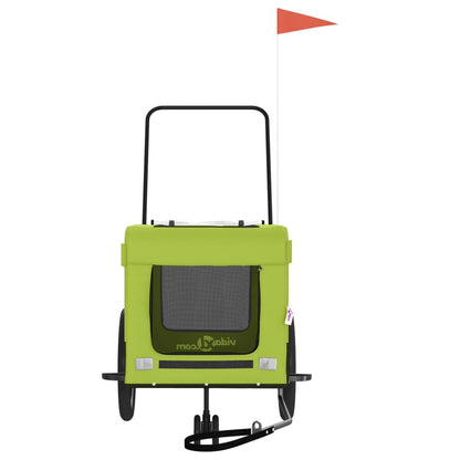 Pet Bike Trailer | Green and Black | Oxford fabric, Iron, PVC | Small
