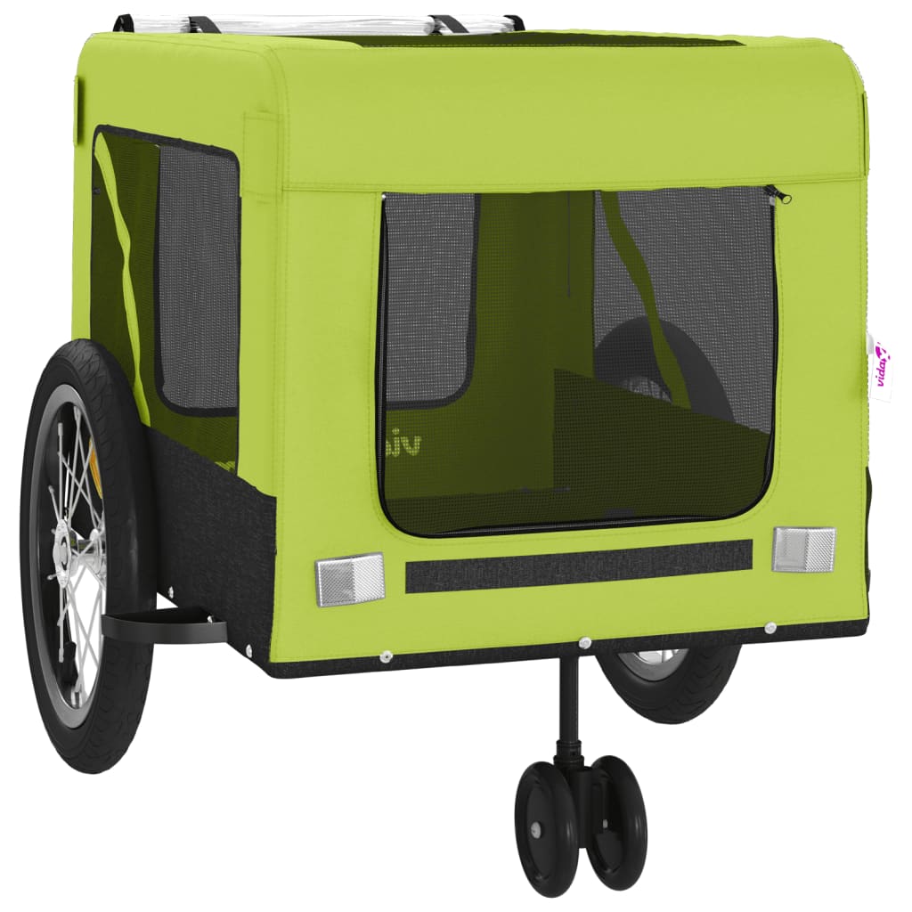 Pet Bike Trailer | Green and Black | Oxford fabric, Iron, PVC | Small