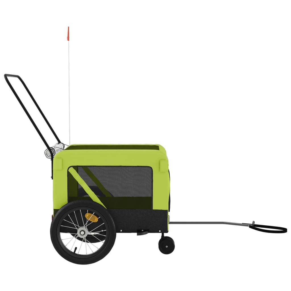 Pet Bike Trailer | Green and Black | Oxford fabric, Iron, PVC | Small