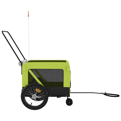 Pet Bike Trailer | Green and Black | Oxford fabric, Iron, PVC | Small