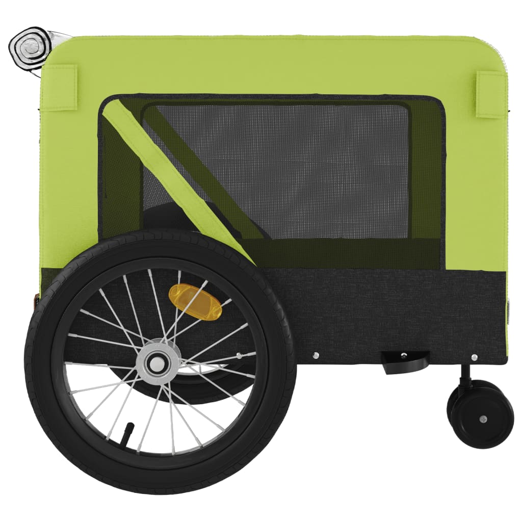Pet Bike Trailer | Green and Black | Oxford fabric, Iron, PVC | Small