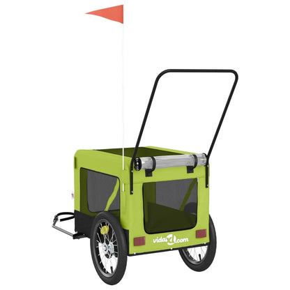 Pet Bike Trailer | Green and Black | Oxford fabric, Iron, PVC | Small